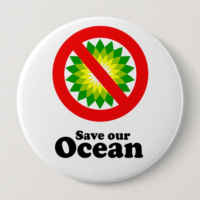 SAVE OUR OCEAN 4 INCH ROUND BUTTON (Front)