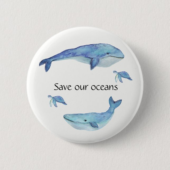 Save our oceans button (Front)