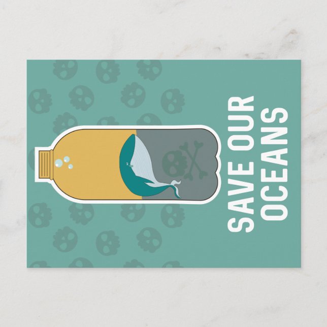 Save Our Oceans // Climate Change Awareness Holiday Postcard (Front)