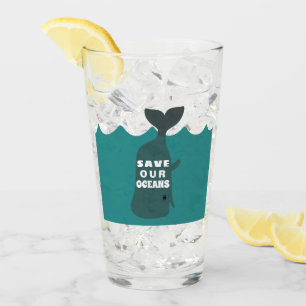 Save Our Oceans Environmental Art Whale  Glass