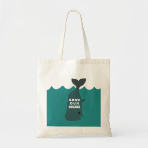 Save Our Oceans Environmental Art Whale Kids Tote Bag