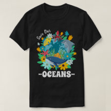 Save our oceans Flower Whale Colorful Design Earth