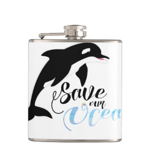 Save our Oceans Hip Flask