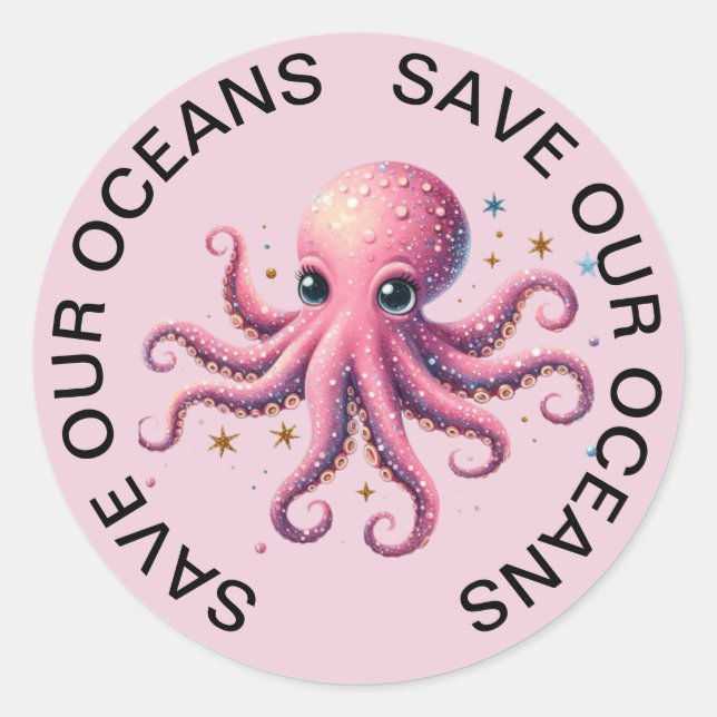 Save our Oceans Octopus Stickers (Front)