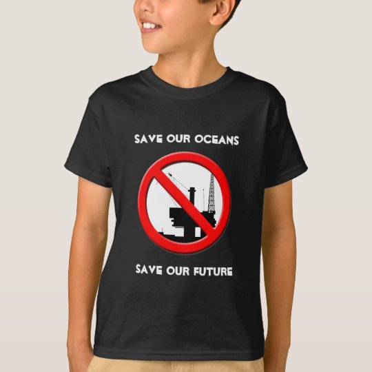 Save Our Oceans Oil Spill Kids Black T-shirt