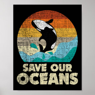 Save Our Oceans Orca Whale - Earth Day &amp; Clima Poster