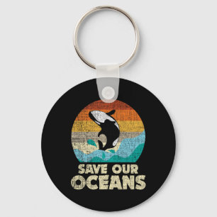 Save Our Oceans Orca Whale - Earth Day And Climate Keychain