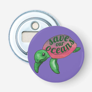 Save Our Oceans Purple Sea Turtle Bottle Opener