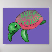 Save Our Oceans Purple Sea Turtle