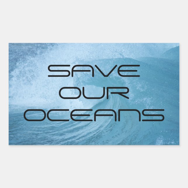 SAVE OUR OCEANS WAVE SURF CLIMATE CHANGE POLLUTION STICKER (Front)