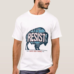 Save Our Parks Retro Bison Resist Environmental T-Shirt