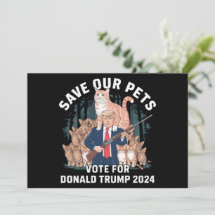 Save Our Pets 2024 President Trump Political  Invitation