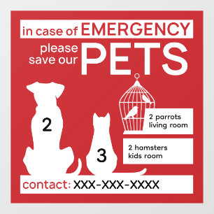 Save Our Pets Editable Window Cling
