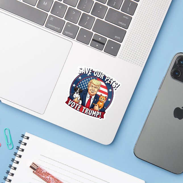 Save our Pets Vote Trump Pets For Trump (Laptop w/ iPhone)