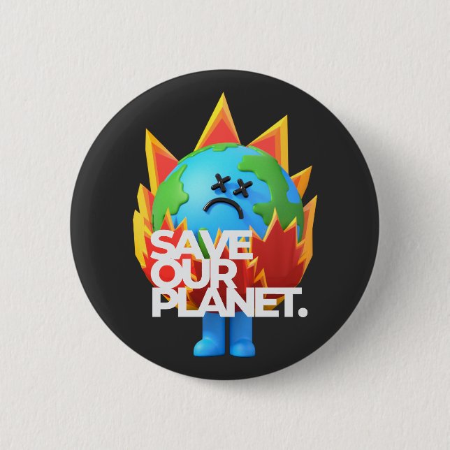 Save Our Planet 2 Inch Round Button (Front)