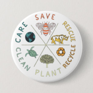 🌎💚 Save Our Planet 🌿 3 Inch Round Button