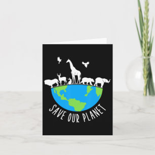 Save Our Planet Animals Conservation Earth Day Card