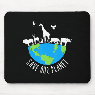 Save Our Planet Animals Conservation Earth Day Mouse Pad
