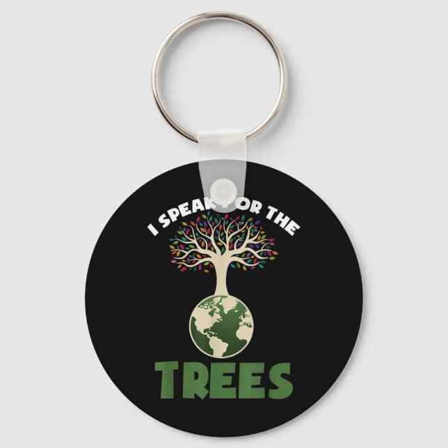 Save Our Planet For Environmental Protection Trees Keychain (Front)