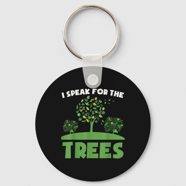 Save Our Planet For Environmental Protection Trees Keychain (Front)
