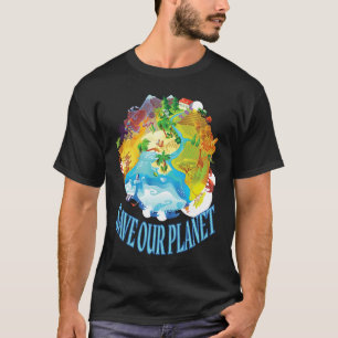Save Our Planet Sea Animal Ocean Saying T-Shirt
