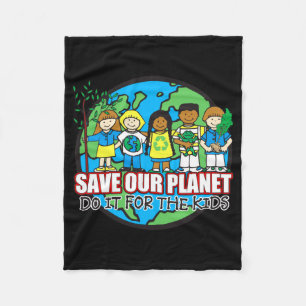 Save Our Planet T Shirt Fleece Blanket
