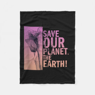 Save Our Planet The Earth Elephant Environmental P Fleece Blanket