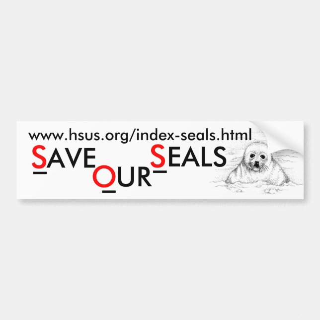 Save Our Seals Bumper Sticker (Front)