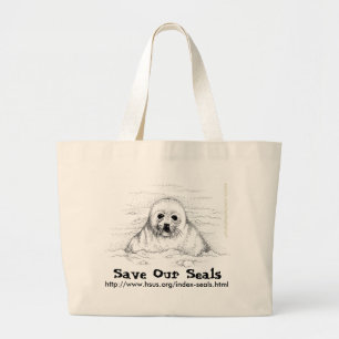Save Our Seals Large Tote Bag
