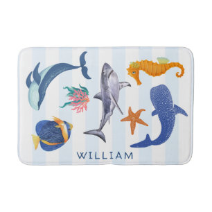 Save Our Seas Endangered Marine Animals Kids Bath Mat