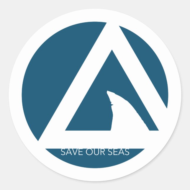 save our seas tricircles classic round sticker (Front)