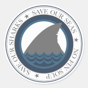 save our sharks classic round sticker