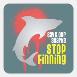 Save Our Sharks Stop Finning Square Sticker