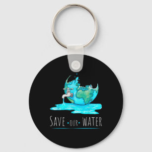 Save Our Waters Earth Day Clean Water Conservation Keychain