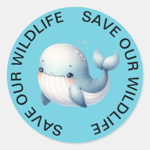 Save our Wildlife Blue Whale Stickers