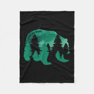 Save Our Woods Environmental Protection Bear Grizz Fleece Blanket