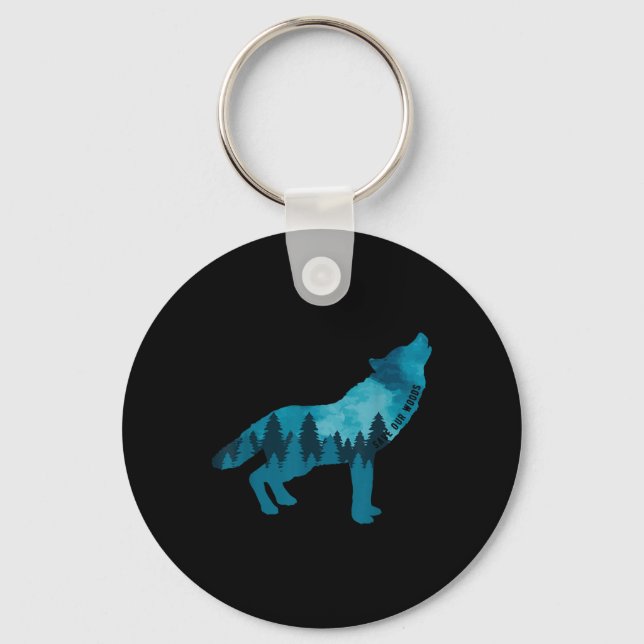 Save Our Woods Environmental Protection Howling Wo Keychain (Front)