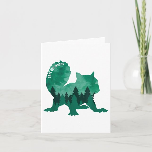 Save Our Woods Environmental Protection Squirrel _ Card (Front)