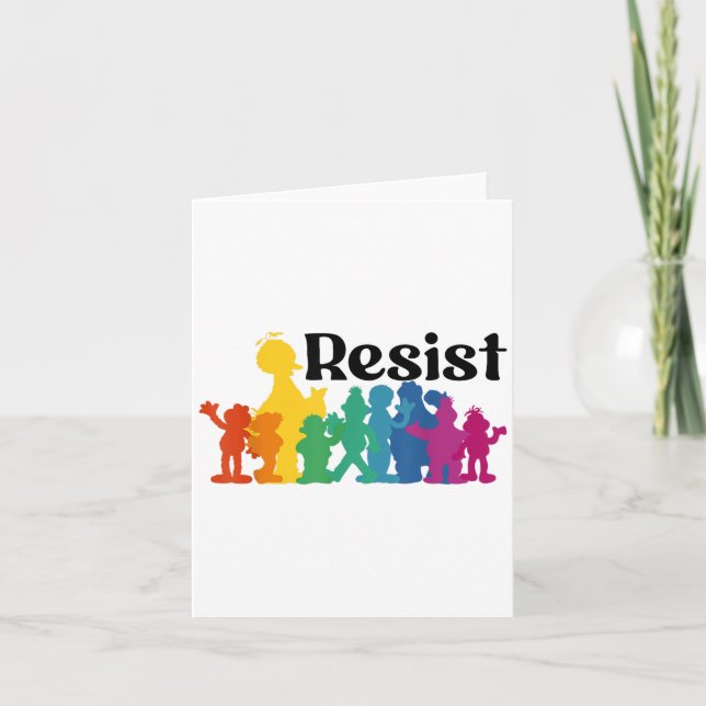 Save P.b.s Resist Rainbow Character Graphic _4  Card (Front)
