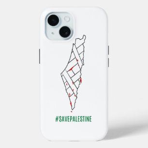 Save Palestine bleeding map - Freedom for Palestin iPhone 15 Case