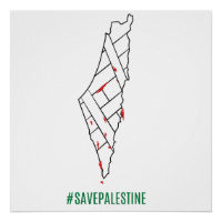 Save Palestine bleeding map - Freedom for Palestin