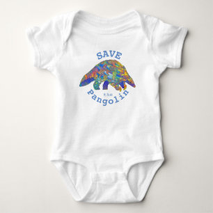 Save Pangolin Colourful Endangered Animal Wildlife Baby Bodysuit