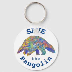 Save Pangolin Endangered Animal Rights Activism Keychain