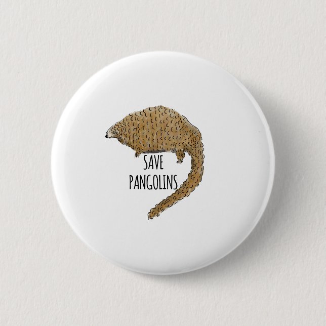 Save Pangolins 2 Inch Round Button (Front)