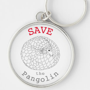 Save Pangolins Endangered Animal Rights Activism  Keychain