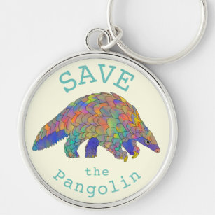 Save Pangolins Endangered Animal Rights Activism   Keychain
