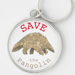 Save Pangolins Endangered Animal Rights Activism Keychain