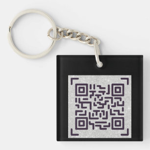 Save Paper with this QR CODE Business Card Black   Keychain