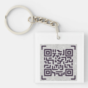 Save Paper with this QR CODE Business Card White Keychain