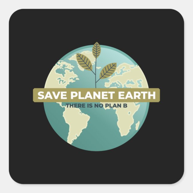 Save Planet Earth There Is No Plan B Square Sticker (Front)